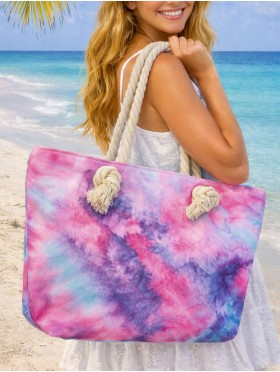 Canvas Tie Dye Print Shoulder Tote